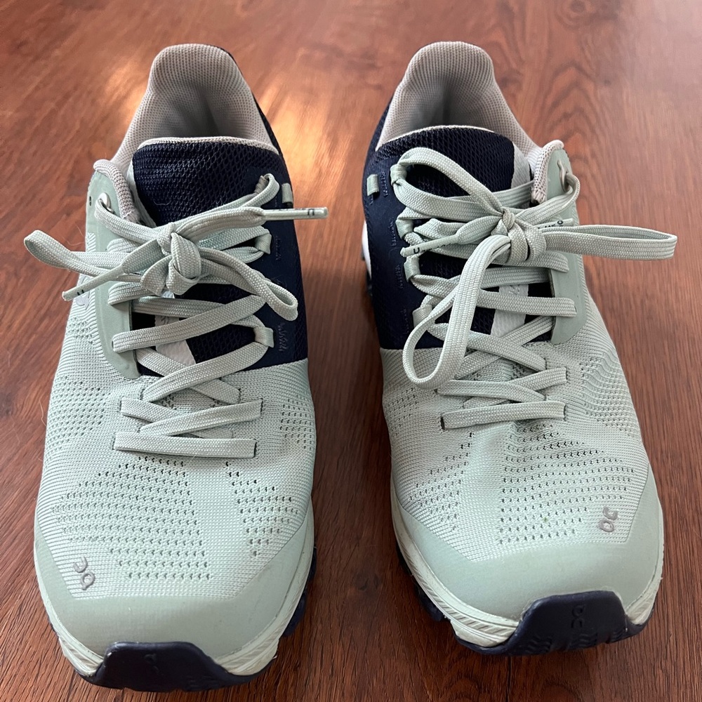 On Running Green and Blue Performance Athletic Shoes